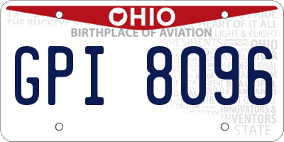 OH license plate GPI8096