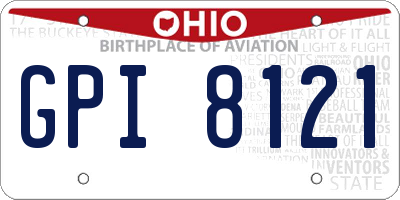 OH license plate GPI8121