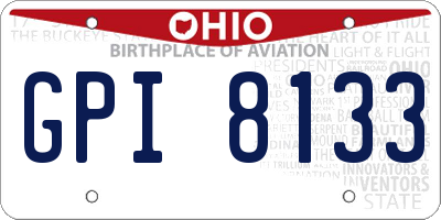 OH license plate GPI8133