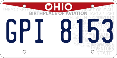 OH license plate GPI8153