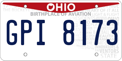 OH license plate GPI8173