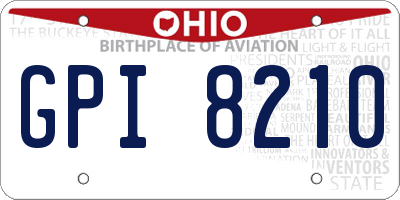 OH license plate GPI8210