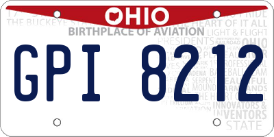 OH license plate GPI8212