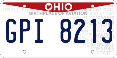 OH license plate GPI8213