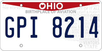 OH license plate GPI8214