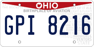 OH license plate GPI8216