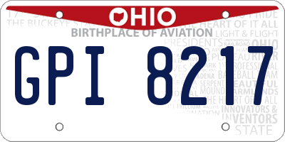 OH license plate GPI8217