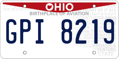 OH license plate GPI8219