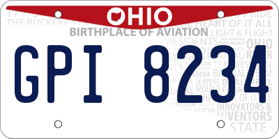 OH license plate GPI8234