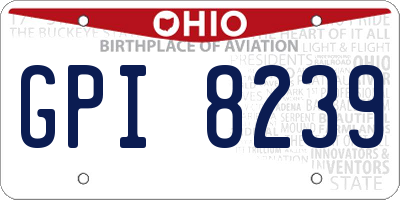 OH license plate GPI8239
