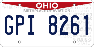 OH license plate GPI8261