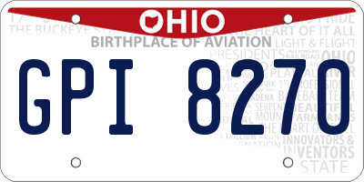 OH license plate GPI8270