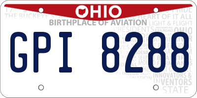 OH license plate GPI8288
