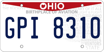 OH license plate GPI8310