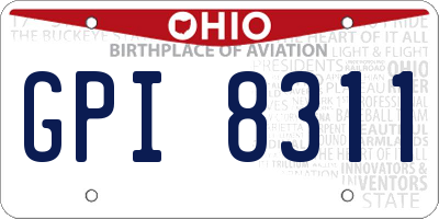 OH license plate GPI8311