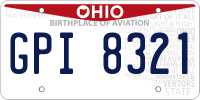 OH license plate GPI8321