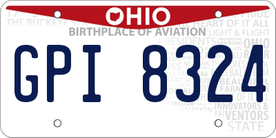 OH license plate GPI8324