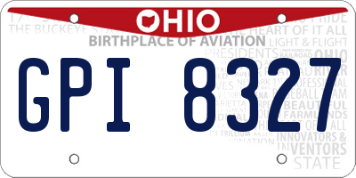 OH license plate GPI8327