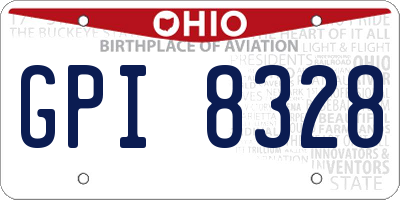 OH license plate GPI8328