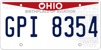 OH license plate GPI8354