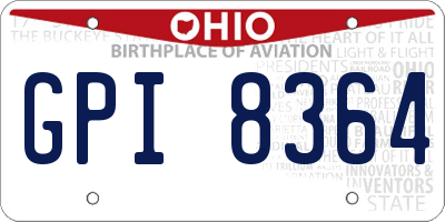 OH license plate GPI8364