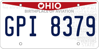 OH license plate GPI8379