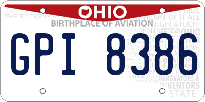 OH license plate GPI8386