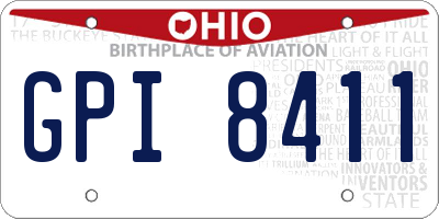 OH license plate GPI8411