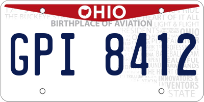 OH license plate GPI8412