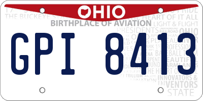 OH license plate GPI8413