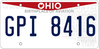 OH license plate GPI8416