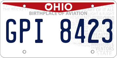 OH license plate GPI8423
