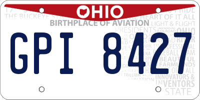 OH license plate GPI8427
