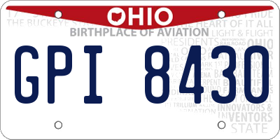 OH license plate GPI8430
