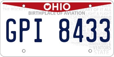 OH license plate GPI8433