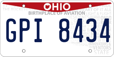 OH license plate GPI8434