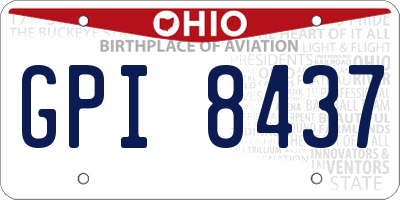 OH license plate GPI8437