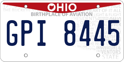 OH license plate GPI8445