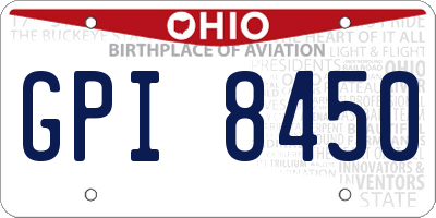 OH license plate GPI8450