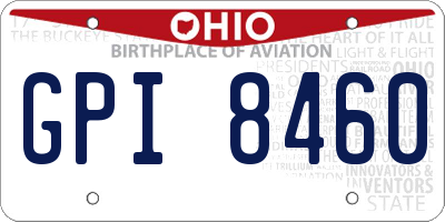 OH license plate GPI8460
