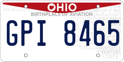 OH license plate GPI8465