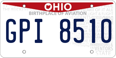 OH license plate GPI8510