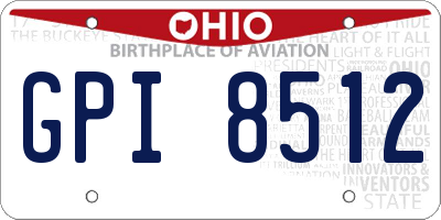 OH license plate GPI8512