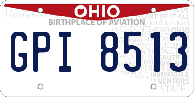 OH license plate GPI8513