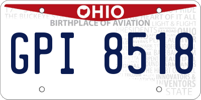 OH license plate GPI8518