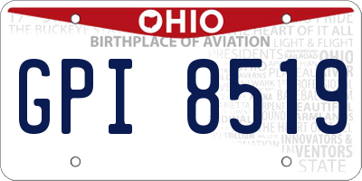 OH license plate GPI8519