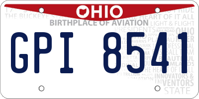 OH license plate GPI8541