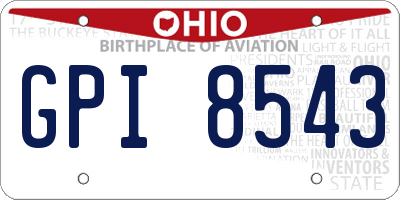 OH license plate GPI8543