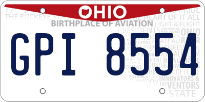 OH license plate GPI8554