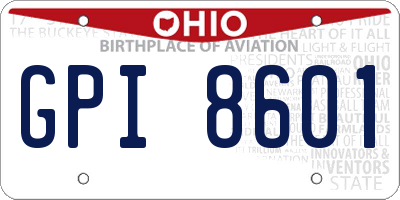 OH license plate GPI8601